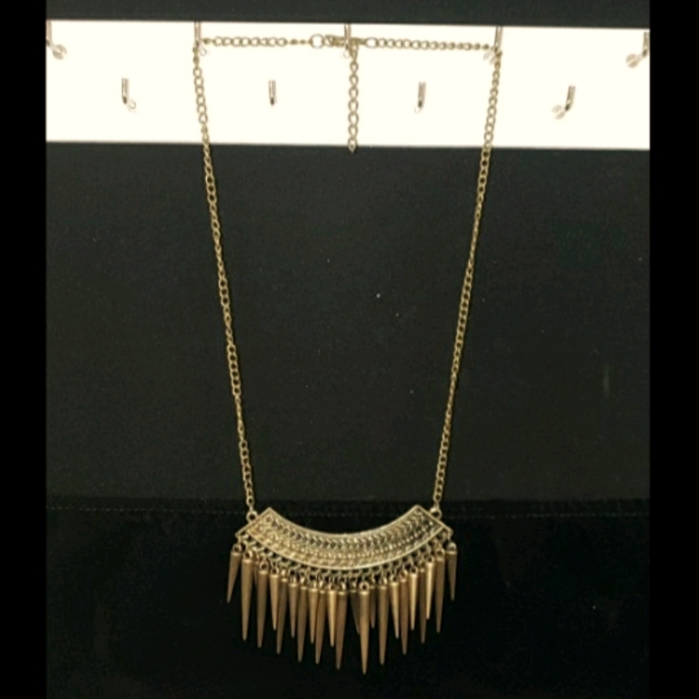 🌟bogo free - Gold spike statement necklace